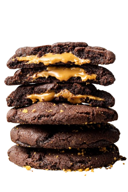 Stack of chocolate butter cookies